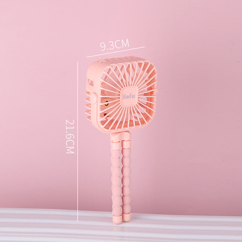 Portable Tripod Mini Fan – USB Rechargeable Desk, Bedside & Travel Fan with Flexible Legs