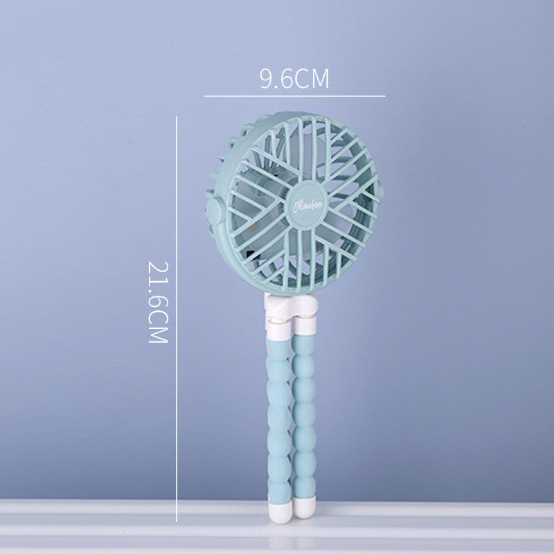 Portable Tripod Mini Fan – USB Rechargeable Desk, Bedside & Travel Fan with Flexible Legs