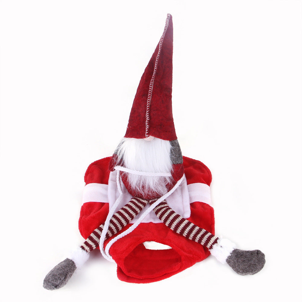 Dog Christmas Costume – Funny Elf Riding Outfit for Pets
