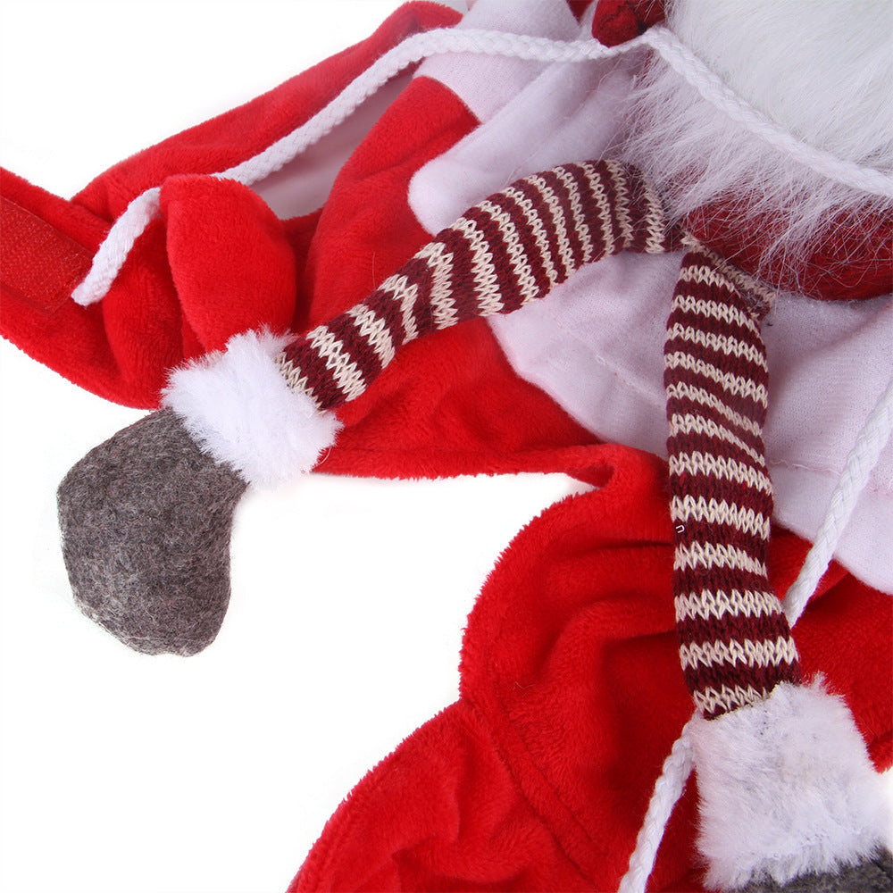 Dog Christmas Costume – Funny Elf Riding Outfit for Pets
