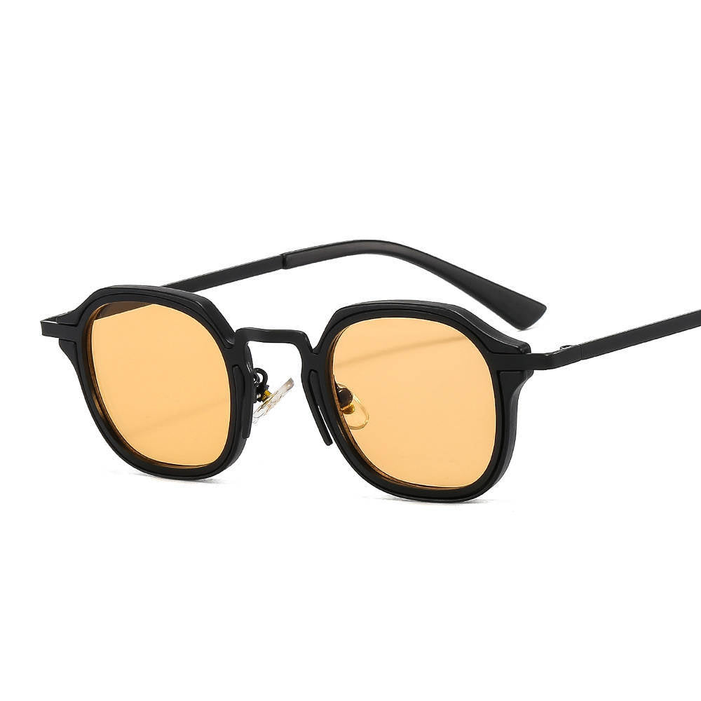 Punk Metal Frame Sunglasses – Retro Square PC Hybrid Shades for Men & Women