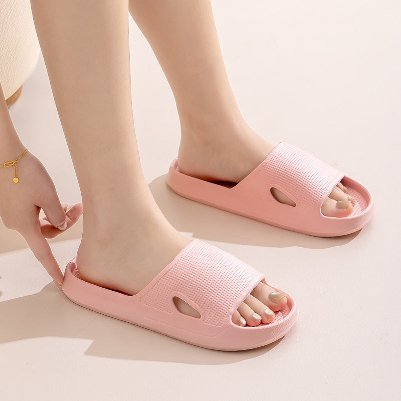 Cozy Solid Color Slippers – Non-Slip Thick Sole Indoor Shoes for Couples, Men & Women