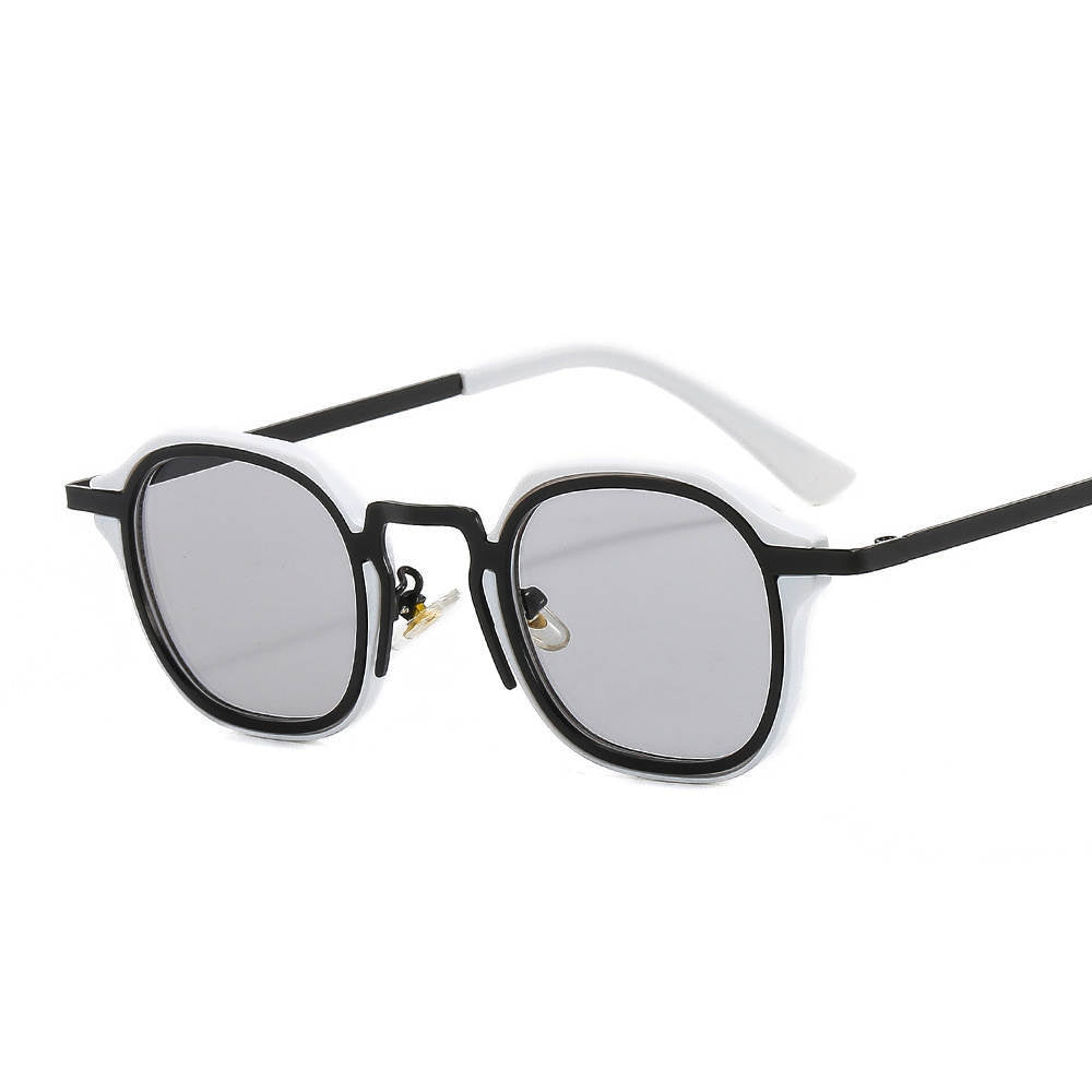 Punk Metal Frame Sunglasses – Retro Square PC Hybrid Shades for Men & Women