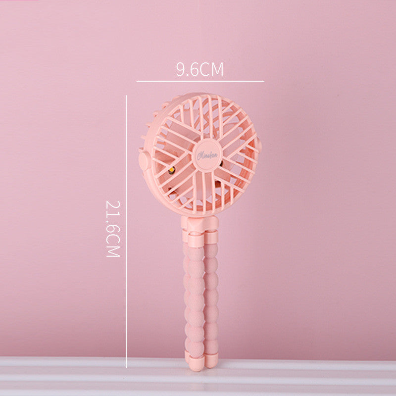 Portable Tripod Mini Fan – USB Rechargeable Desk, Bedside & Travel Fan with Flexible Legs