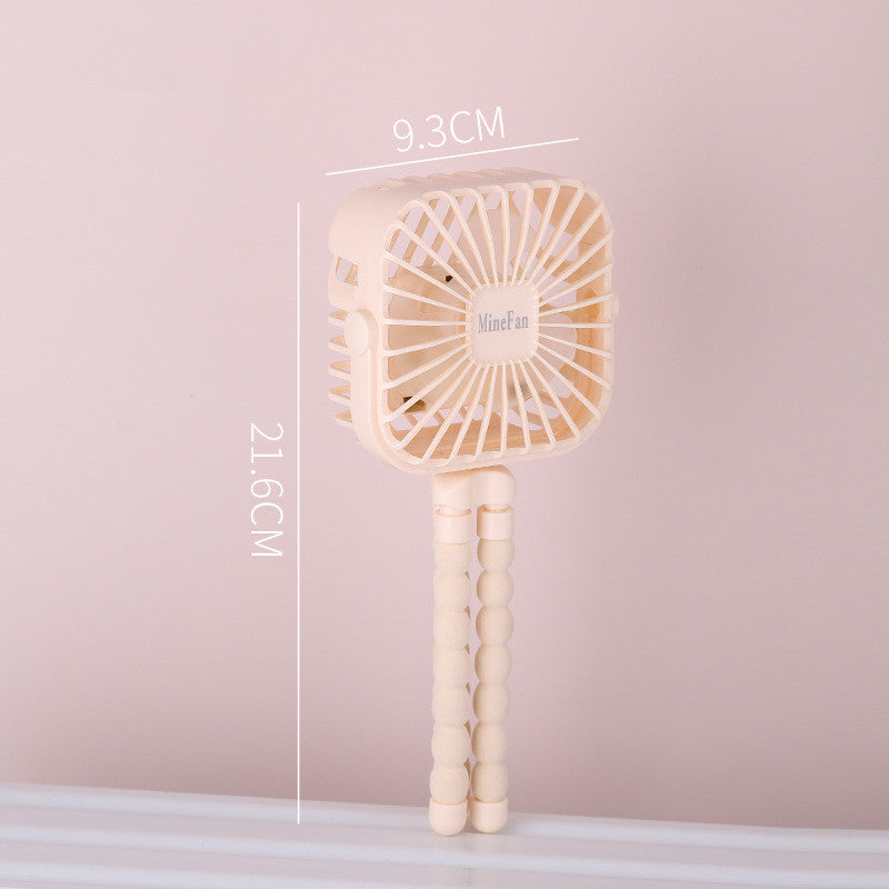 Portable Tripod Mini Fan – USB Rechargeable Desk, Bedside & Travel Fan with Flexible Legs