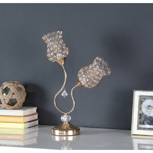 Table Lamp Rose Gold 2 Flower