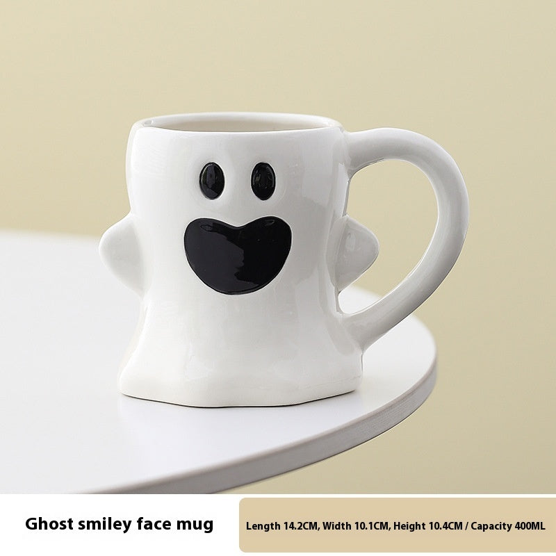 Hand Crafted Cute Ghost & Pumpkin Mugs Halloween Ceramic Cup