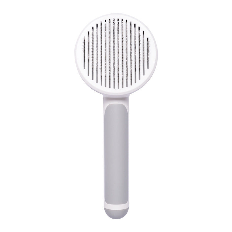 Pet Cat & Dog Brush – Handheld Self-Cleaning Steel Needle Comb for Hair Removal & Grooming