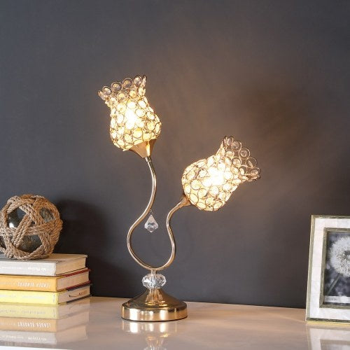 Table Lamp Rose Gold 2 Flower