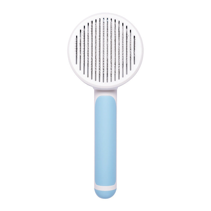 Pet Cat & Dog Brush – Handheld Self-Cleaning Steel Needle Comb for Hair Removal & Grooming