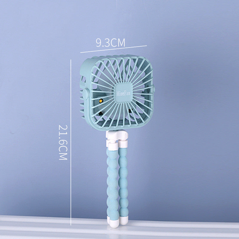 Portable Tripod Mini Fan – USB Rechargeable Desk, Bedside & Travel Fan with Flexible Legs