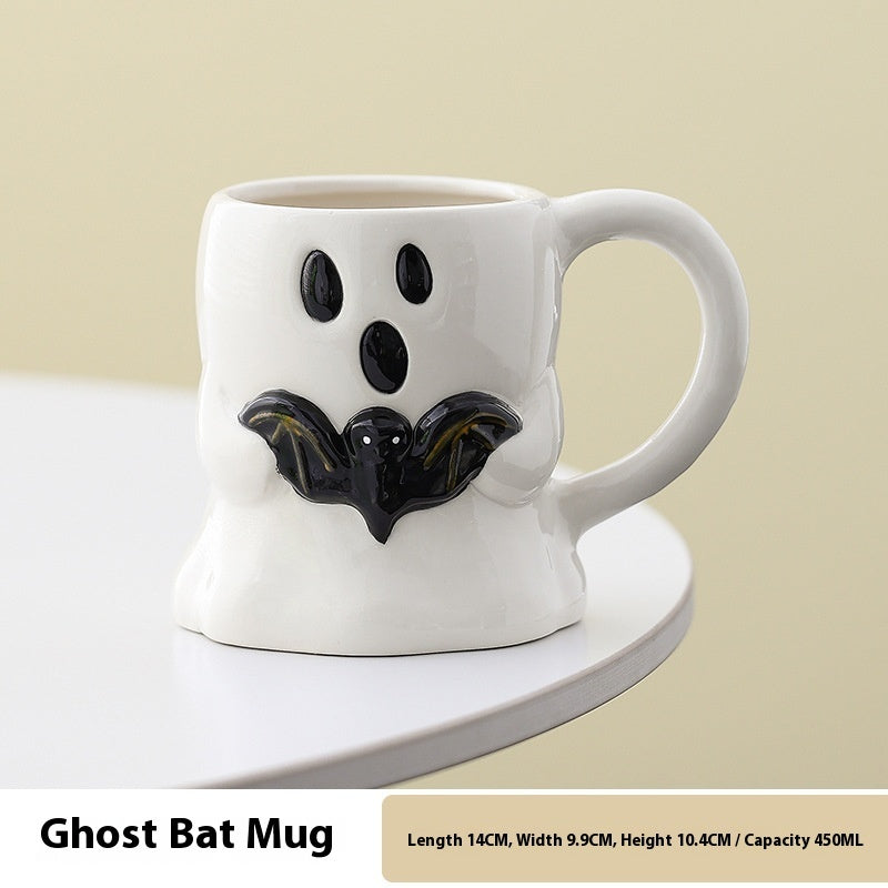 Hand Crafted Cute Ghost & Pumpkin Mugs Halloween Ceramic Cup