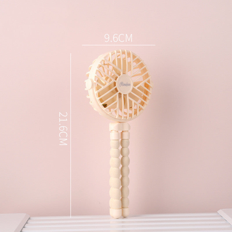 Portable Tripod Mini Fan – USB Rechargeable Desk, Bedside & Travel Fan with Flexible Legs