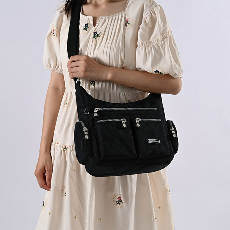 Women’s Waterproof Crossbody Shoulder Bag – Multi-Pocket Nylon Messenger Handbag
