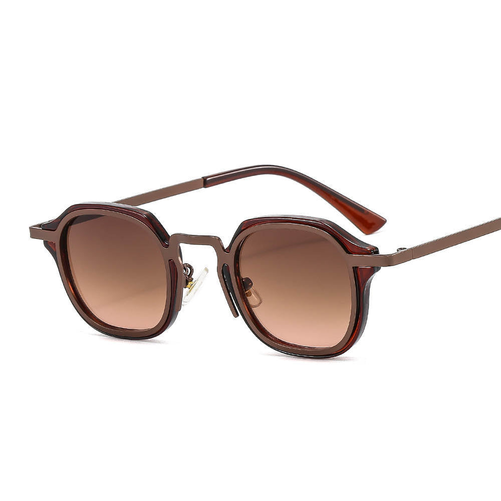 Punk Metal Frame Sunglasses – Retro Square PC Hybrid Shades for Men & Women