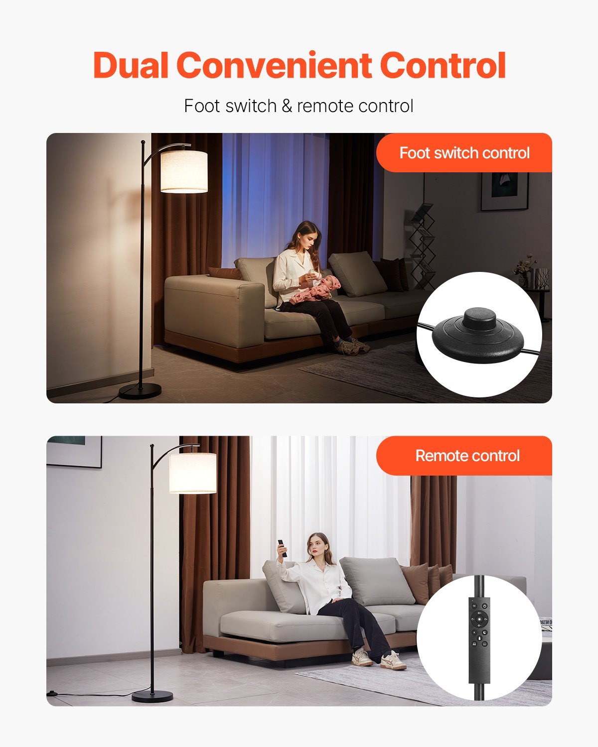 Floor Lamp Dimmable Color Temperature Living Room Lamp With Remote Control