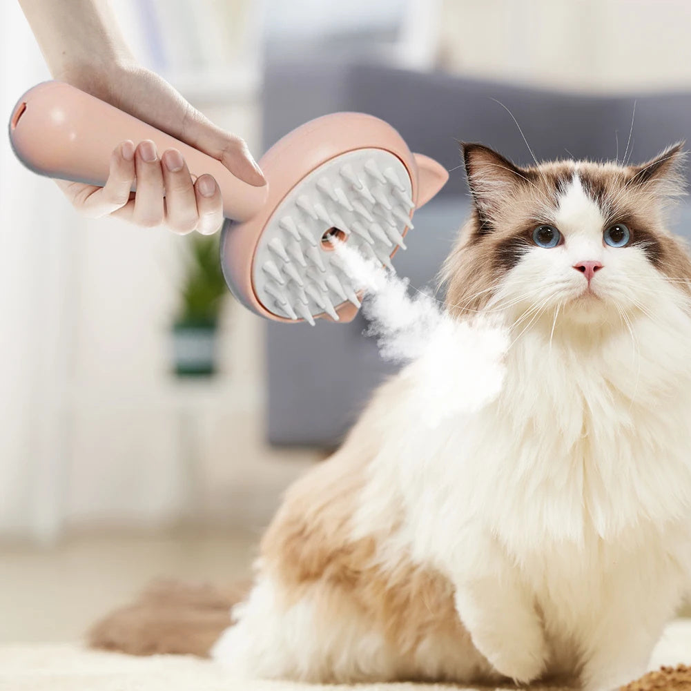 Pet Grooming Brush with Mist – Rechargeable Self-Cleaning Slicker for Cats & Dogs