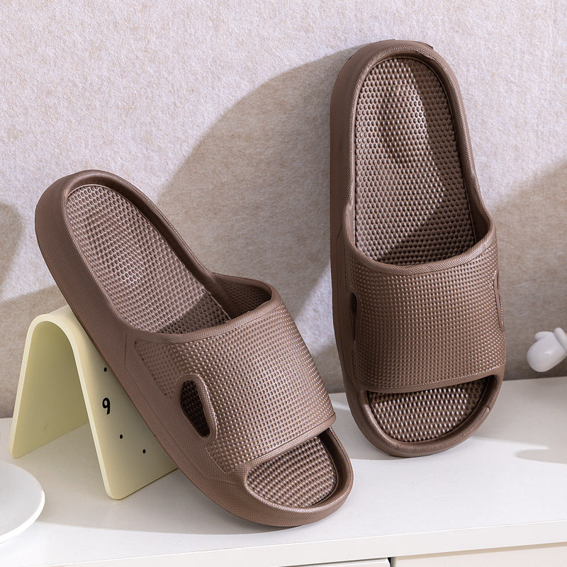Cozy Solid Color Slippers – Non-Slip Thick Sole Indoor Shoes for Couples, Men & Women