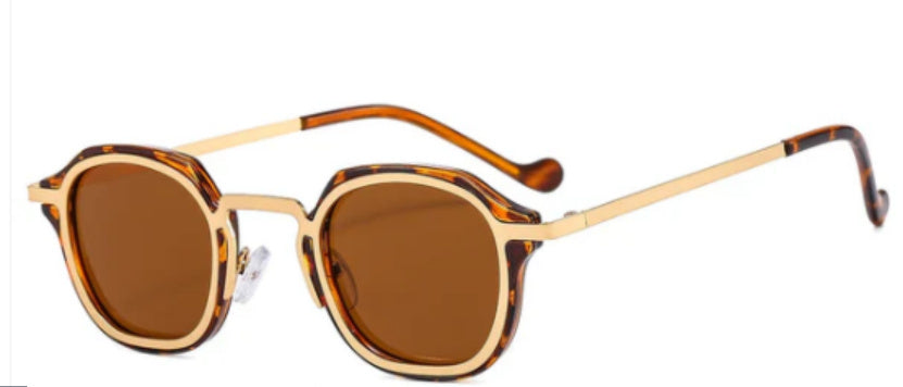 Punk Metal Frame Sunglasses – Retro Square PC Hybrid Shades for Men & Women