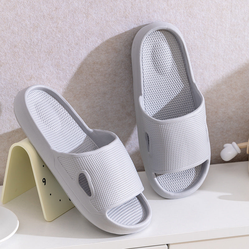 Cozy Solid Color Slippers – Non-Slip Thick Sole Indoor Shoes for Couples, Men & Women