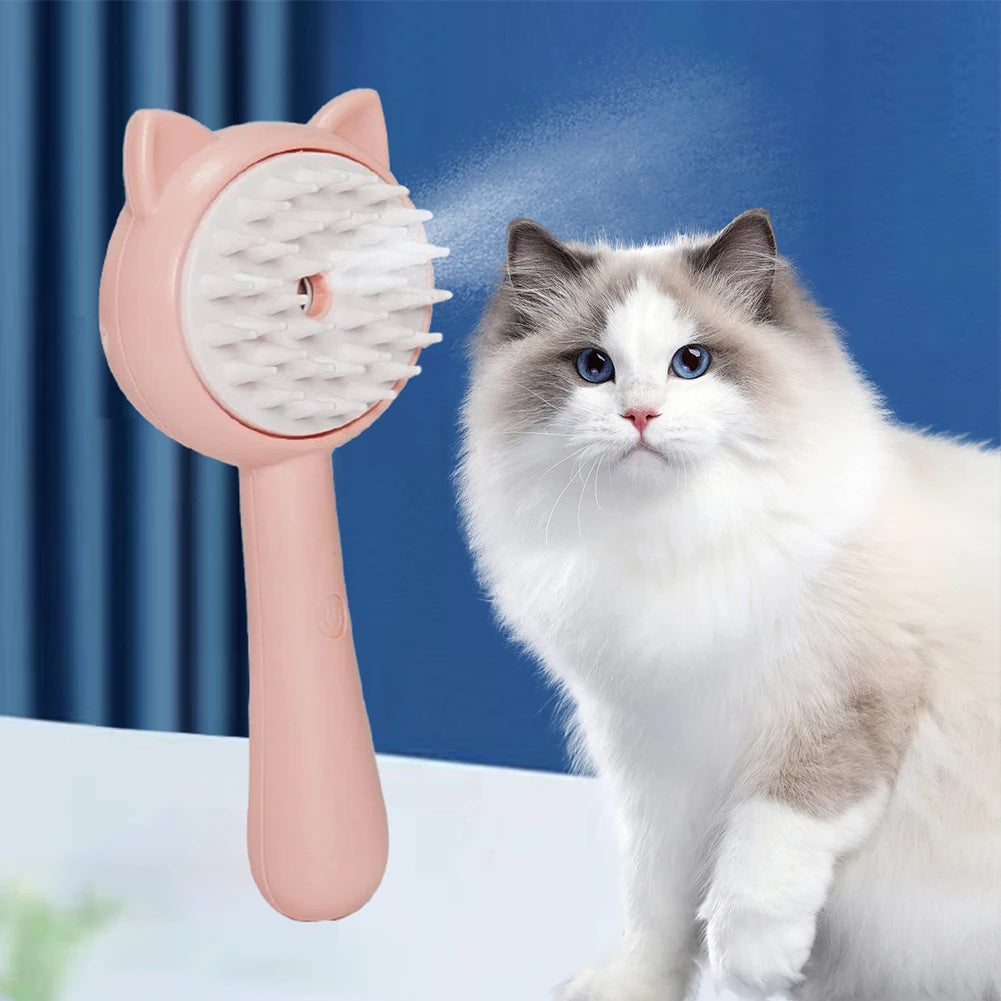 Pet Grooming Brush with Mist – Rechargeable Self-Cleaning Slicker for Cats & Dogs