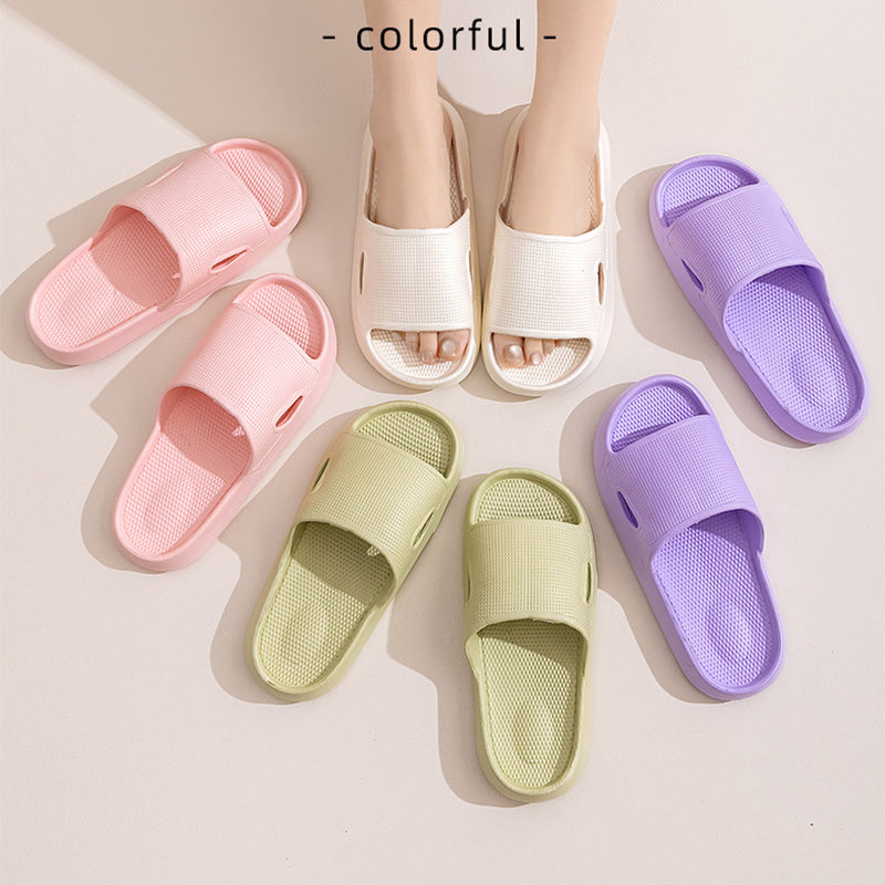 Cozy Solid Color Slippers – Non-Slip Thick Sole Indoor Shoes for Couples, Men & Women