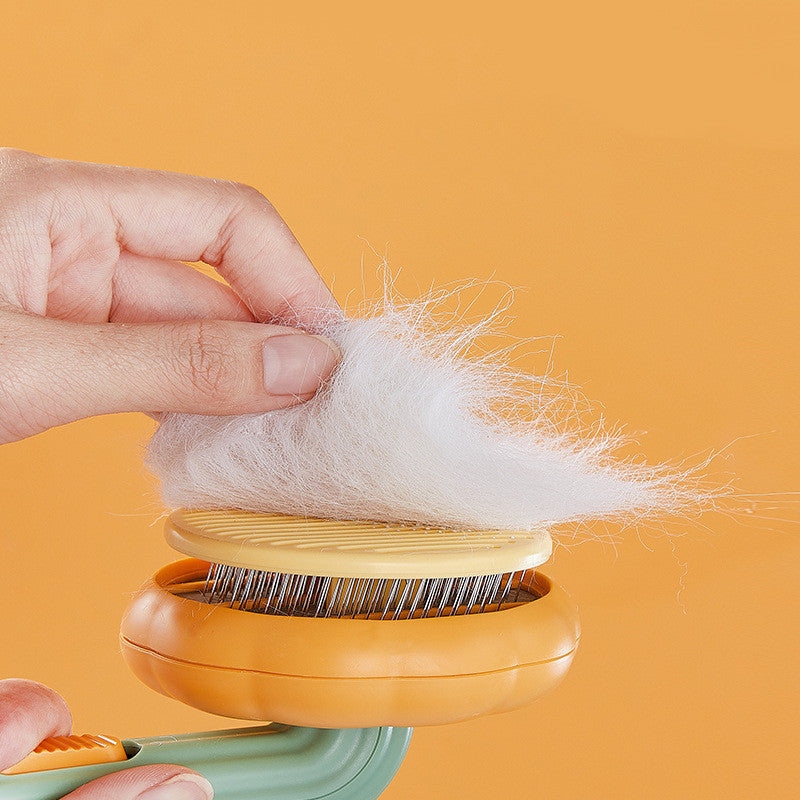Pet Cat & Dog Brush – Handheld Self-Cleaning Steel Needle Comb for Hair Removal & Grooming