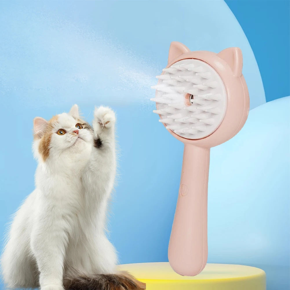 Pet Grooming Brush with Mist – Rechargeable Self-Cleaning Slicker for Cats & Dogs