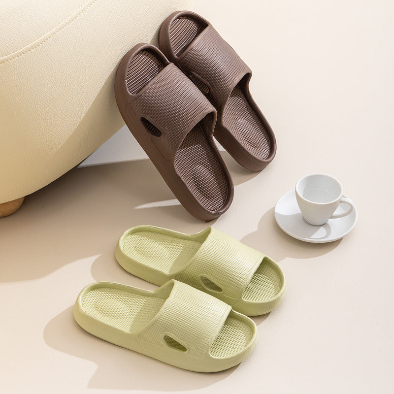 Cozy Solid Color Slippers – Non-Slip Thick Sole Indoor Shoes for Couples, Men & Women