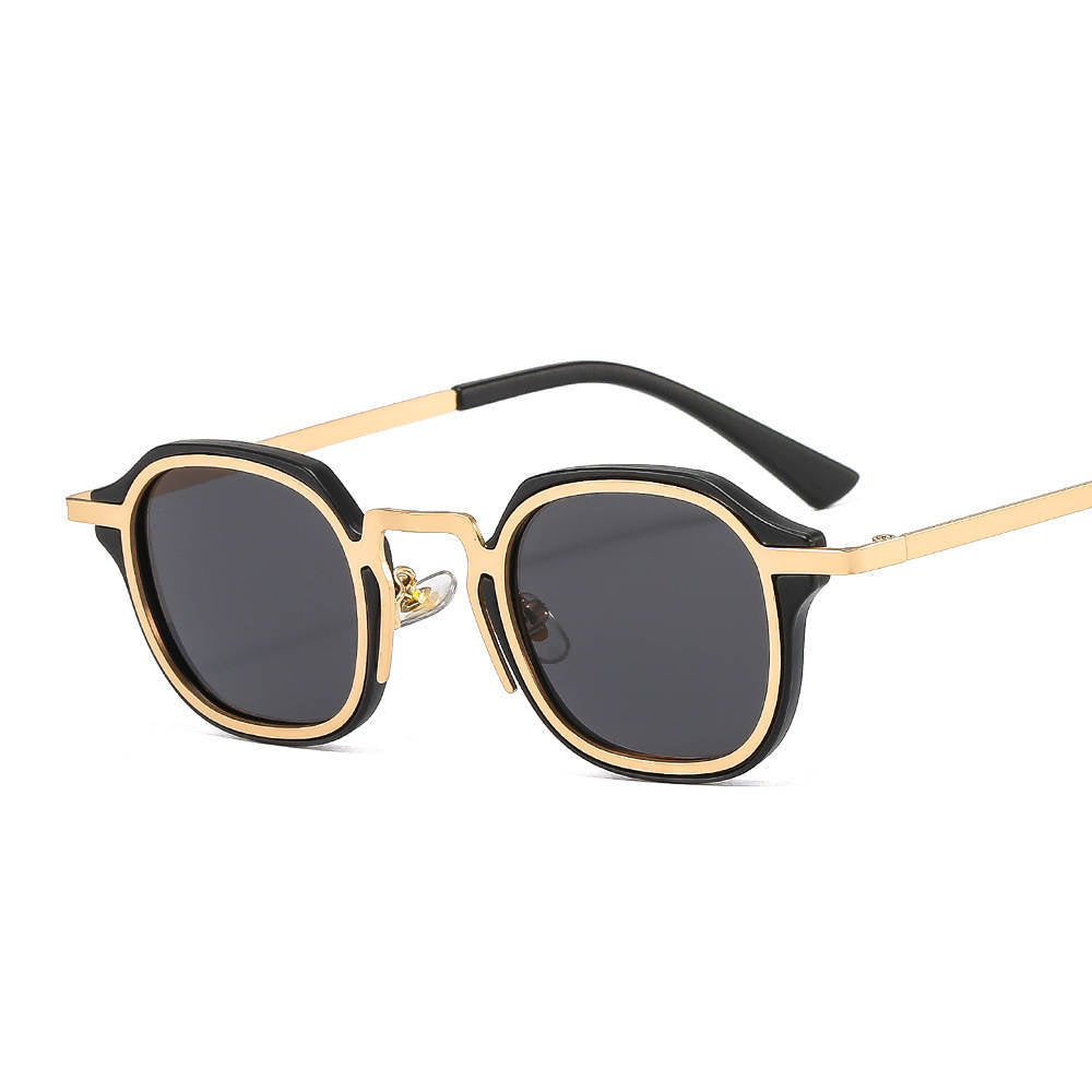 Punk Metal Frame Sunglasses – Retro Square PC Hybrid Shades for Men & Women