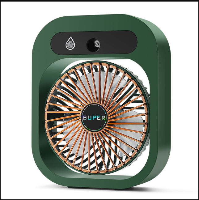 Portable Air Conditioning Desk Fan – USB Rechargeable Misting Cooler & Humidifier with 3 Speeds for Home or Office