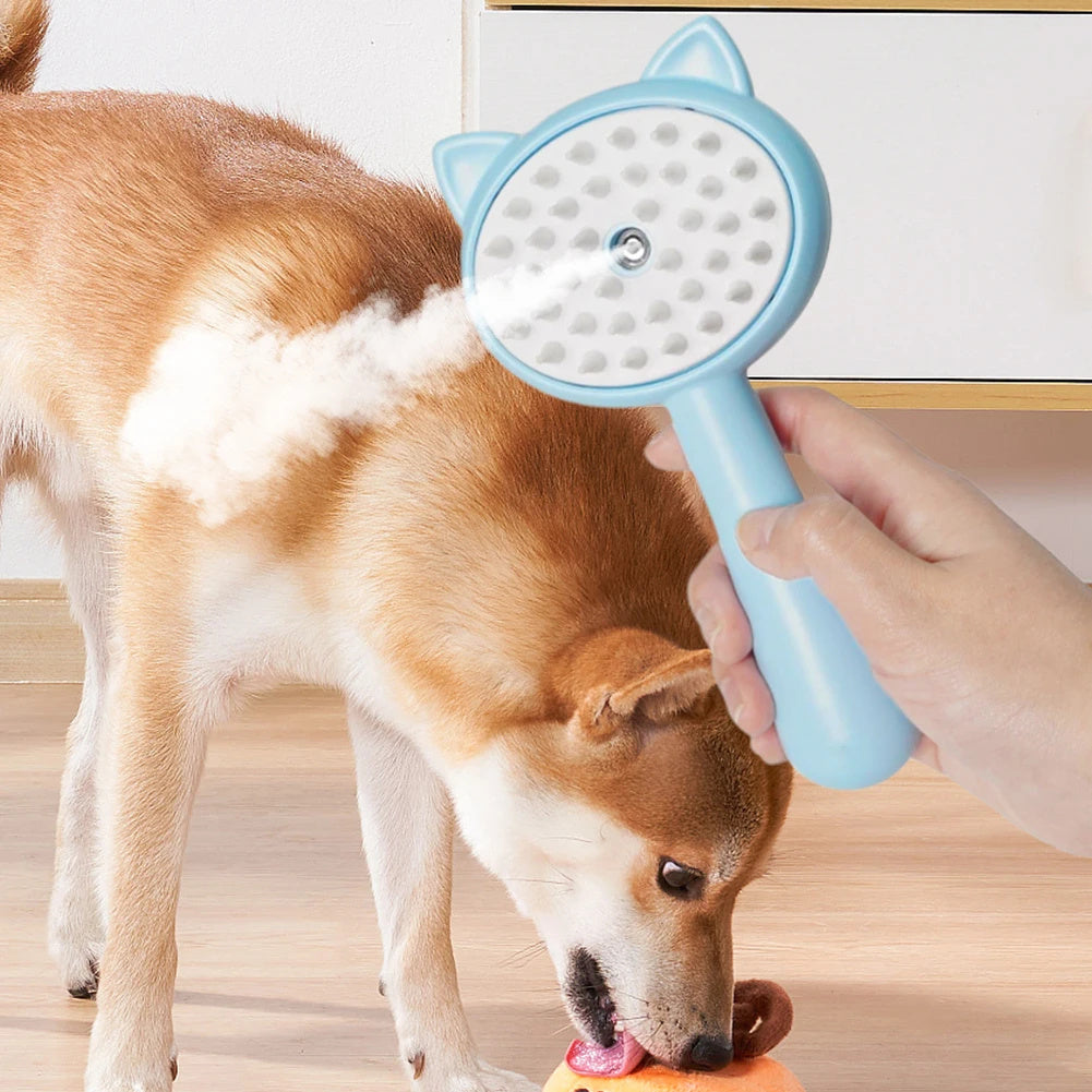 Pet Grooming Brush with Mist – Rechargeable Self-Cleaning Slicker for Cats & Dogs