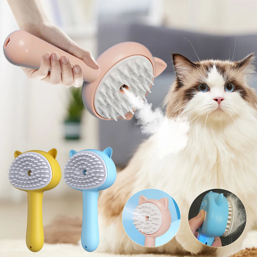 Pet Grooming Brush with Mist – Rechargeable Self-Cleaning Slicker for Cats & Dogs