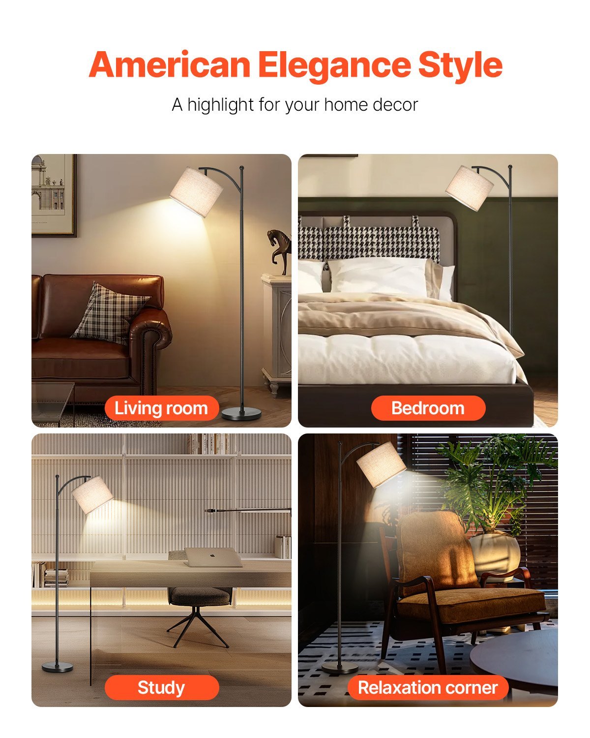 Floor Lamp Dimmable Color Temperature Living Room Lamp With Remote Control