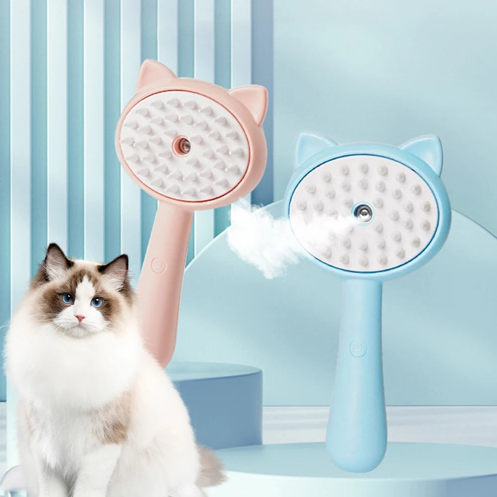 Pet Grooming Brush with Mist – Rechargeable Self-Cleaning Slicker for Cats & Dogs