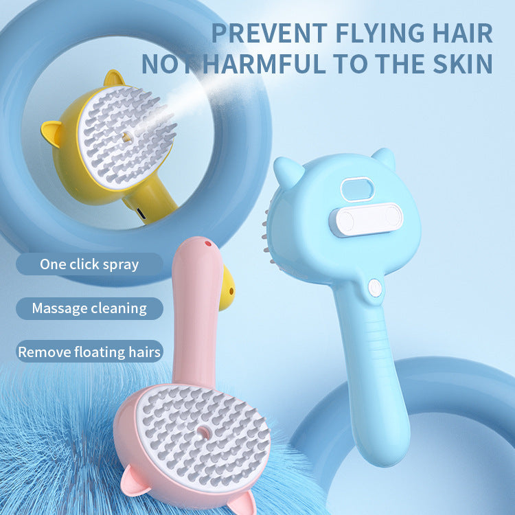 Pet Grooming Brush with Mist – Rechargeable Self-Cleaning Slicker for Cats & Dogs